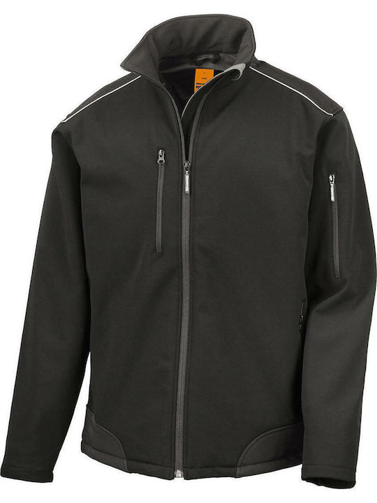 Winter Jacke Softshell Wasserdicht und Winddicht Schwarz