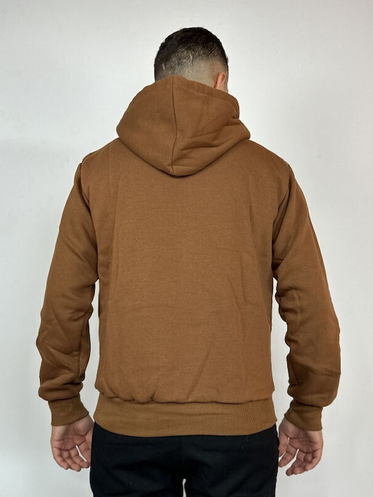 Paco & Co Men's Sweatshirt Jacket with Hood Camel