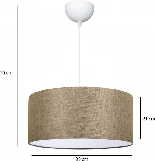GloboStar Lofty Pendant Light Beige with Socket E27 38x38x70cm