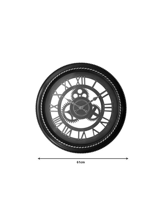 Ferm Inart Wanduhr Schwarz Antik Gold Schattierung Φ61x6cm Code 349-000014