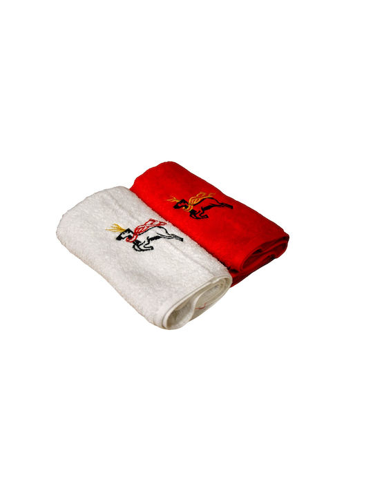 Decotelia Set aus 2 Weihnachts-Handtüchern Rot-Weiß 40×60 Decotelia Set aus 2 Weihnachts-Handtüchern Rot-Weiß 40×60