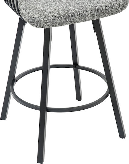 Hocker Bar mit Rückenlehne Gepolstert mit Stoff Lang Black, Grey