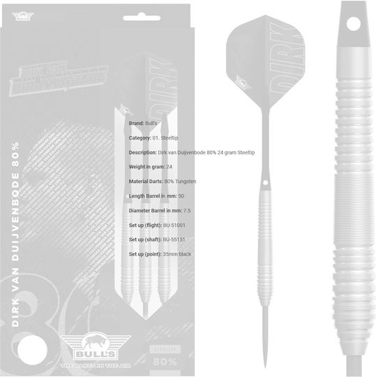 Bulls Dirk Van Duijvenbode 80% 24 Gram Steeltip Darts
