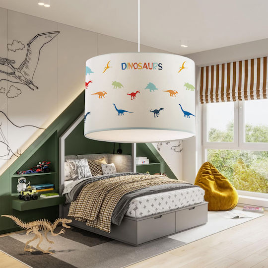 GloboStar Dino Einfaches Licht Kinderdeckenleuchte Deckenleuchte mit Fassung E27 Weiß 30x70cm
