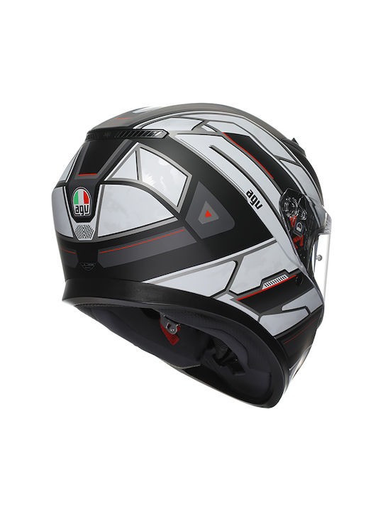 AGV K3 MPLK Rivia Matt Black/White Motorradhelm Volles Gesicht ECE 22.06 1550gr mit Pinlock und Sonnenblende