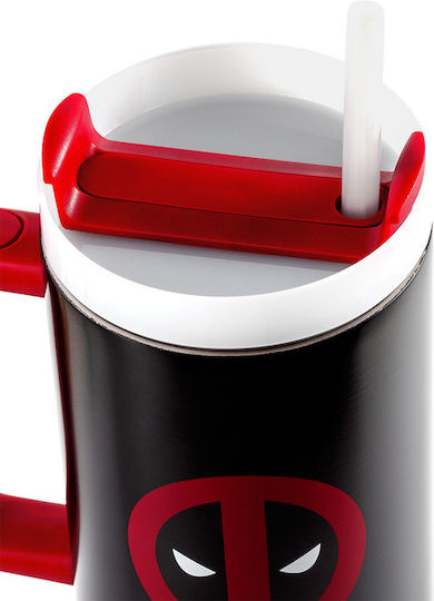 Pyramid International Symbol Handled Tumbler Θερμός Ανοξείδωτο 1.2lt Γκρι με Καλαμάκι και Λαβή