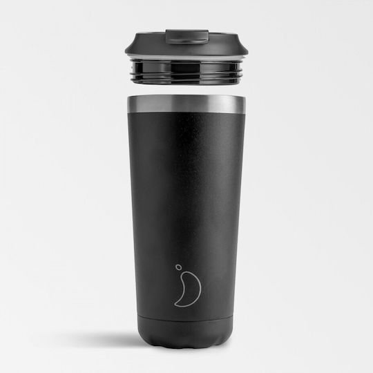 Chilly's Glass Thermos Stainless Steel BPA Free 500ml Black