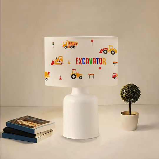 GloboStar Led Kids Portable Lamp Excavator White 24x24x32εκ.