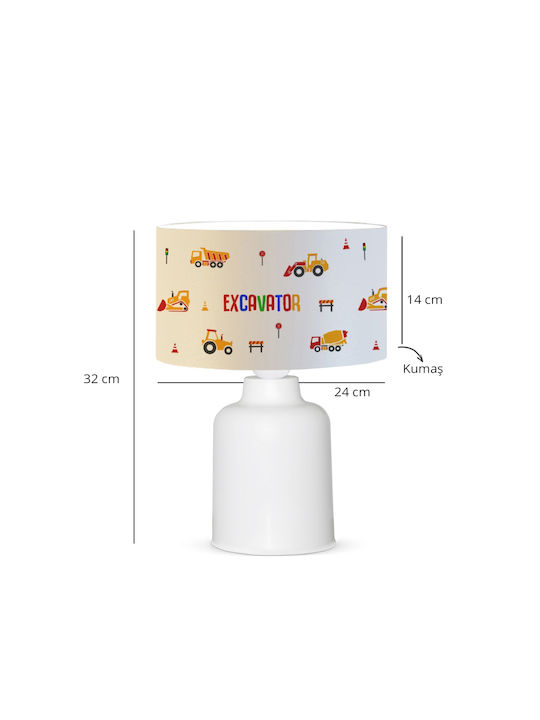 GloboStar Led Kids Portable Lamp Excavator White 24x24x32εκ.
