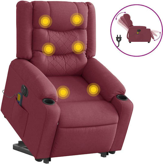 Fotoliu Relax Masaj cu Puf Burgundia 77x93x99cm