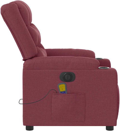 Relaxsessel Friseurwaschbecken mit Fußhocker Bordeaux 77x93x99cm