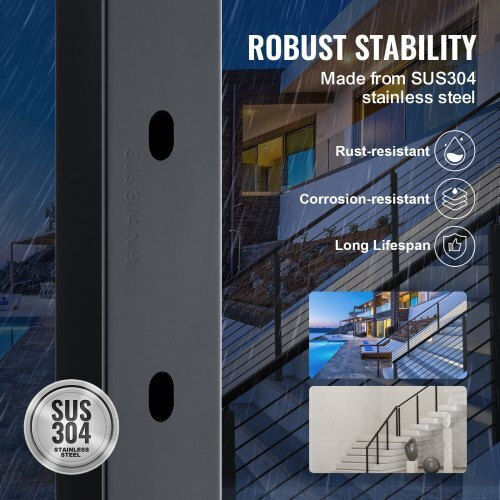 Vevor Railing Post 36x1x2in 30° Black 1pc 1jzlgzhs91424hs5gv0