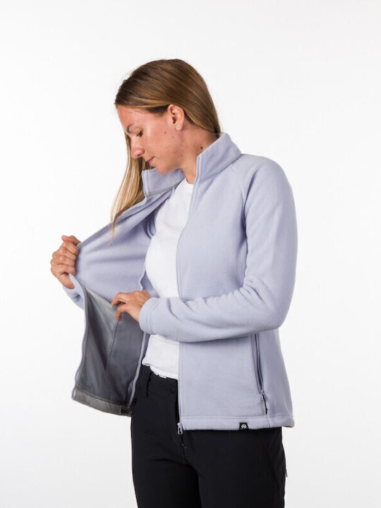 Women's Cardigan with Zipper Purple