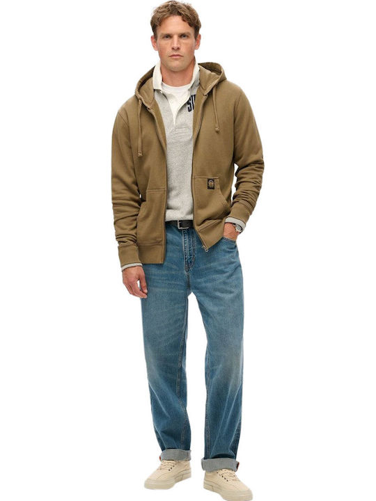 Contrast Stitch Sweatshirt mit Kapuze Braun