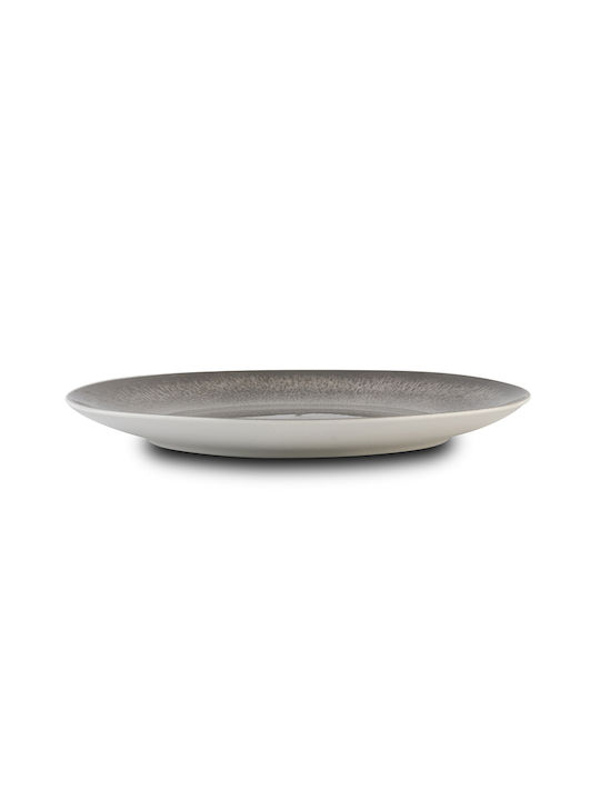 Nava Plate Shallow made of Porcelain Gray with Diameter 27cm