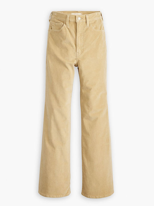 Ribcage Women's Jean Trousers Flared Beige