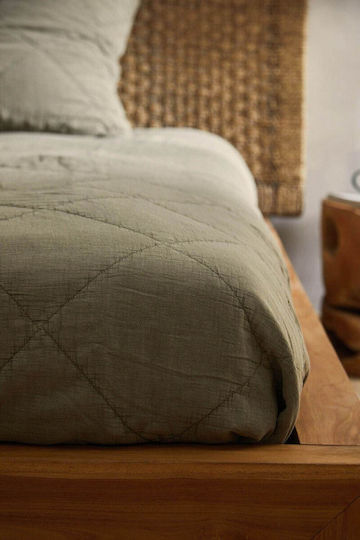 Calma House Bettdecke Kleines Doppelbett 180x260cm Nantes Olive