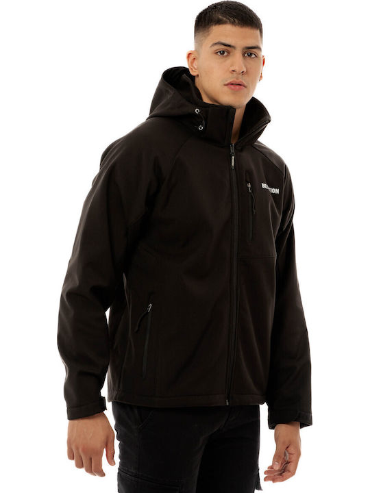 Χειμωνιάτικο Μπουφάν Softshell Αδιάβροχο και Αντιανεμικό Μαύρο
