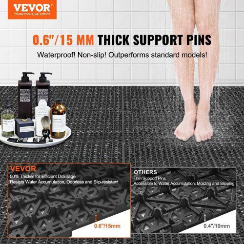 Set of 55 Matte Tile Drainage Vevor 30x30 cm Black Hzxsjdd1212yjt8w2v0