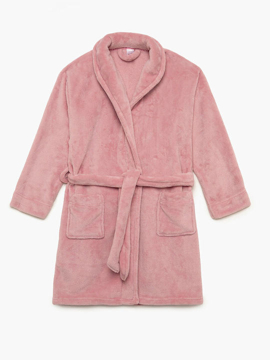 Minerva Kids Robe Winter Fleece Pink