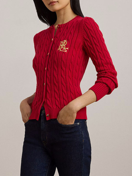 Ralph Lauren Women's Knitted Cardigan with Buttons Red