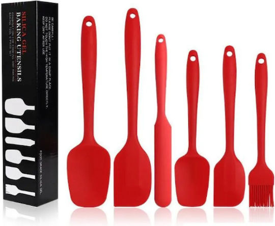 Silicone Cooking Utensil Set Red 6pcs