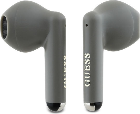 Guess Printed Classic Logo Earbud Bluetooth Handsfree Earphones with Charging Case Brown