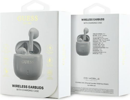 Guess Printed Classic Logo Earbud Bluetooth Handsfree Earphones with Charging Case Brown