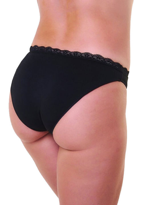 Apple Boxer Women's Slip 2Pack with Lace Black