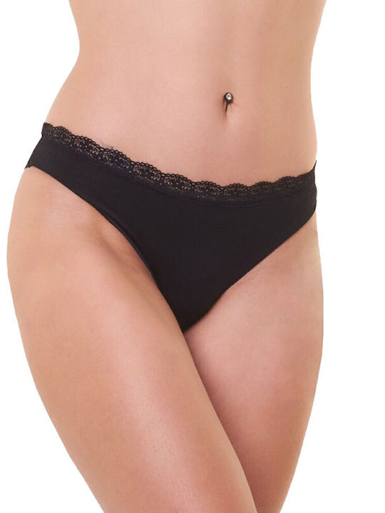 Дамско Слип 2Pack с дантела Black