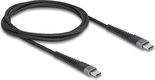 DeLock Braided USB 2.0 Cable USB-C Male - USB-C 60W PD Black 1m