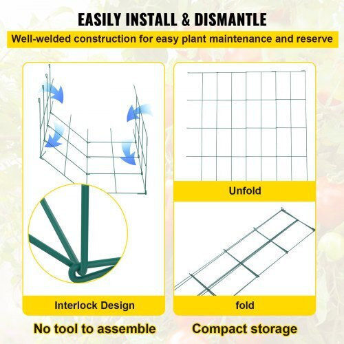 Vevor Tomato Cages 10pcs Green Plant Support Towers 46.1" Fxkzdfqzz12468sd0v0