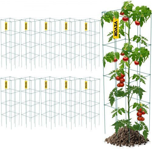 Vevor Tomato Cages 10pcs Green Plant Support Towers 46.1" Fxkzdfqzz12468sd0v0