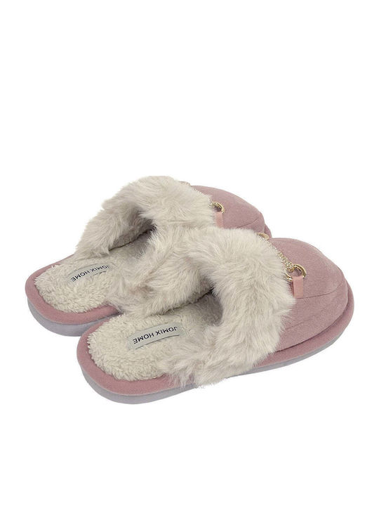 Winter Damen Hausschuhe mit Fell Rosa