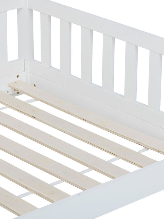 Kids Bed Montessori Single White for Mattress 90x190cm