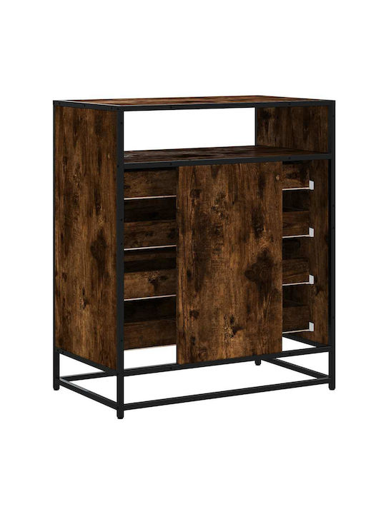 Wooden & Metallic Chest of Drawers Smoked Oak 70x41x70cm