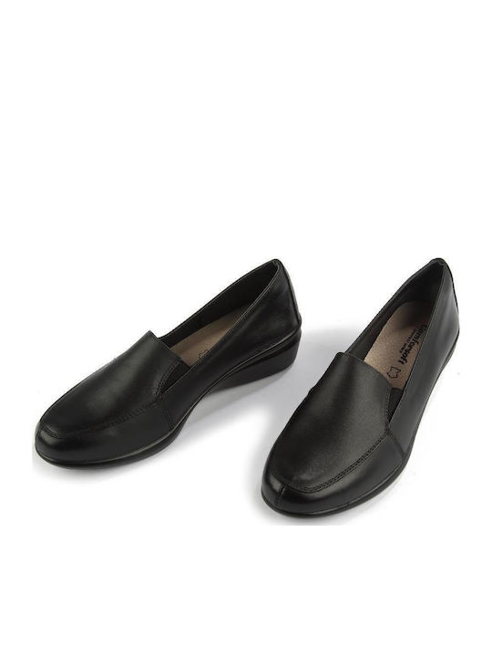 Leather Women's Moccasins in Black Color