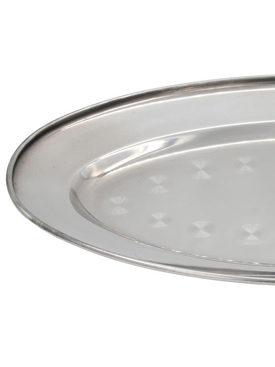 Keskor Servierplatte Oval Rostfreier Stahl Silber 39x24.5cm 1Stück