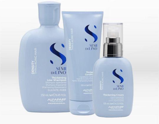 Alfaparf Milano Professional Semi Di Lino Density Hair Care Set Brightening for Thin Hair with Shampoo Mask and Conditioner 3 Pieces