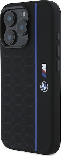 BMW Silicone Hexagon Blue Line Magsafe Umschlag Rückseite Kunststoff / Silikon Schwarz (iPhone 17 Pro Max / iPhone 17 Pro / iPhone 16 Pro Max)
