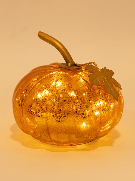 Glass Illuminated Copper Pumpkin 12cm