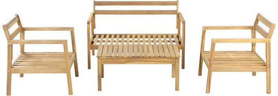 Set Camera De Zi Pentru Exterior Fl129 4 Piese Culoare Nuc Cu Perne