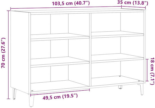 Библиотека С Външен Вид На Старо Дърво 103.5x35x70см