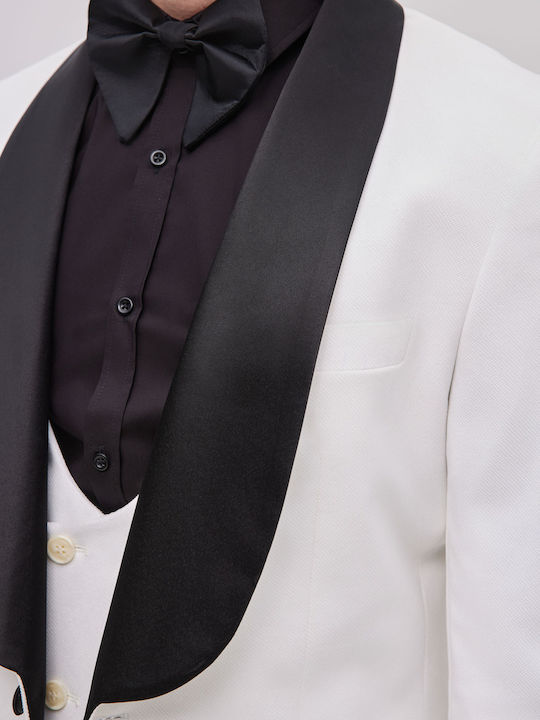 Men's Winter Suit Jacket Slim Fit White