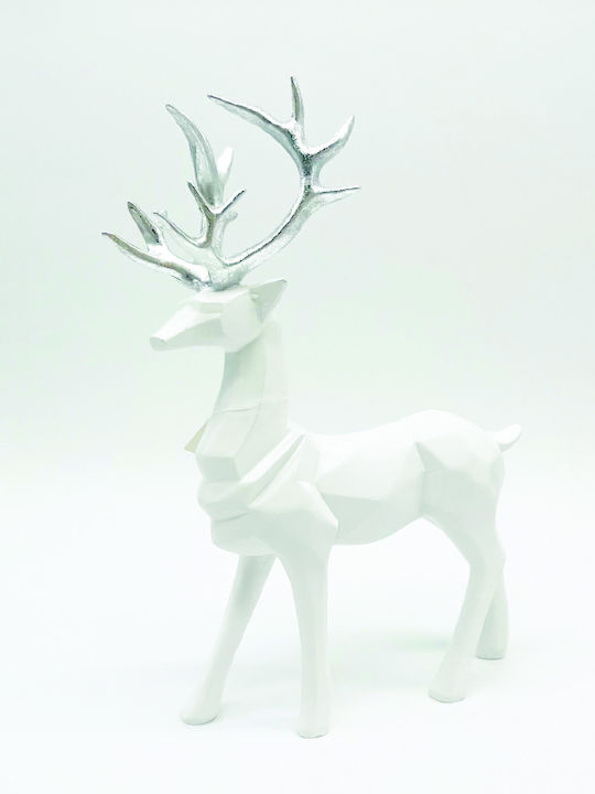 Aca Christmas Plastic Figure Deer White Height 30cm