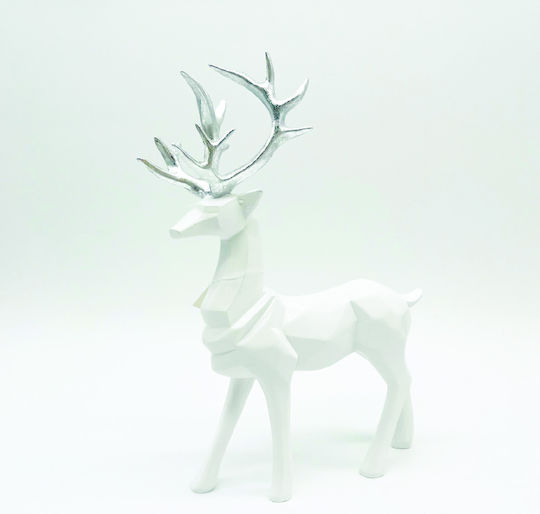 Aca Weihnachtliche Kunststoff Figur Hirsche Weiß Höhe 30cm