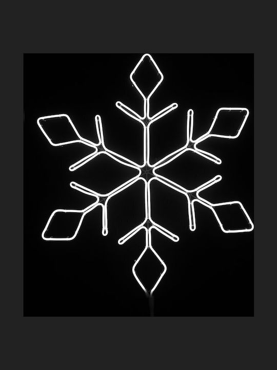 Aca Осветена Коледна Фигура Люспи Бяла Височина 66см. Snowflake