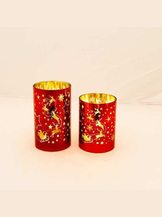 Eurolamp Glass Decorative Red Lighted Stars 9x12cm