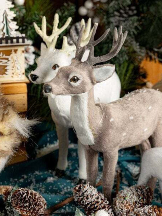 Koopman Christmas Plush Figure Deer Gray Length 8.5cm