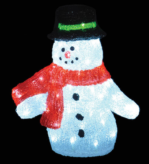 Lianos Illuminated Christmas Plastic Figure SNowman White 2pcs